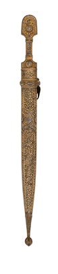 Lot 68 - A CAUCASIAN SILVER MOUNTED KINDJAL