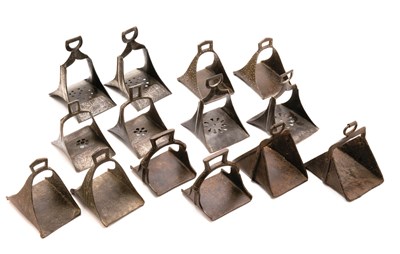 Lot 89 - SEVEN PAIRS OF MOROCCAN STIRRUPS