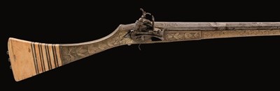 Lot 95 - AN 18 BORE ALBANIAN MIQUELET-LOCK CARBINE