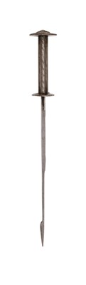 Lot 125 - A RONDEL DAGGER FORMED ENTIRELY OF STEEL