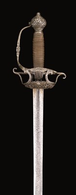 Lot 142 - AN ENGLISH DISH-HILT RAPIER