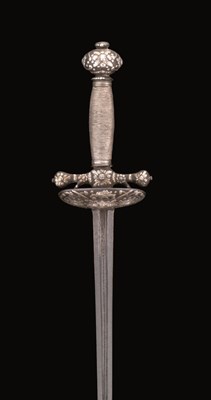 Lot 145 - A FINE PILLOW SWORD WITH SILVER-ENCRUSTED HILT