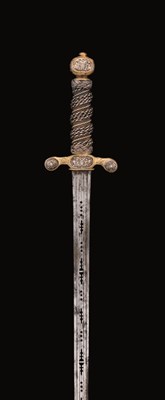 Lot 151 - A FINE PILLOW SWORD WITH SILVER FILIGREE-MOUNTED HILT