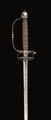 Lot 161 - A NORTH EUROPEAN SMALL-SWORD WITH SILVER-ENCRUSTED HILT