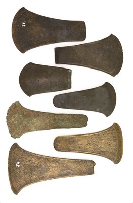 Lot 170 - A GROUP OF SEVEN IRISH EARLY BRONZE AGE FLAT AXES, CIRCA 2000-1500 B.C.
