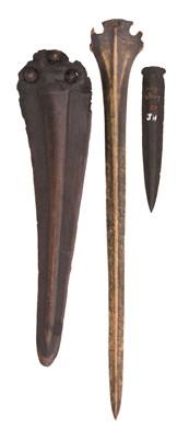 Lot 173 - AN IRISH EARLY BRONZE AGE SHORTSWORD OR A LONG AXE HEAD