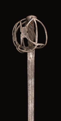 Lot 175 - AN ENGLISH BASKET-HILTED BACKSWORD