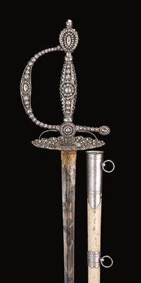 Lot 218 - AN ENGLISH SMALL-SWORD WITH CUT-STEEL HILT