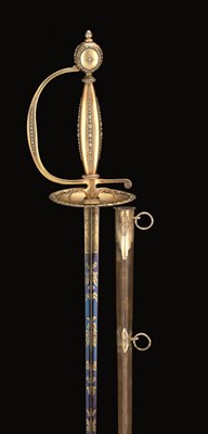 Lot 219 - A FINE ENGLISH SMALL-SWORD WITH SILVER-GILT HILT