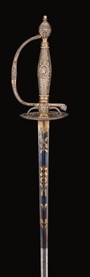 Lot 226 - A VERY FINE AND RARE FRENCH SMALL-SWORD WITH PASTE-SET SILVER-GILT HILT