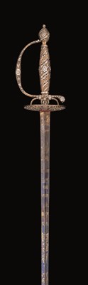 Lot 227 - A FINE AND RARE SMALL-SWORD WITH PASTE-SET SILVER-GILT HILT