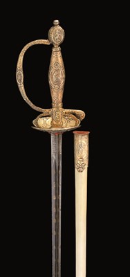 Lot 228 - A FINE FRENCH SMALL-SWORD WITH SILVER-GILT HILT