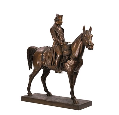 Lot 254 - A FRENCH BRONZE EQUESTRIAN STATUE OF NAPOLEON BONAPARTE CAST FROM THE MODEL BY LOUIS MARIE MORISE