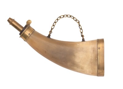 Lot 262 - A HORN POWDER-FLASK