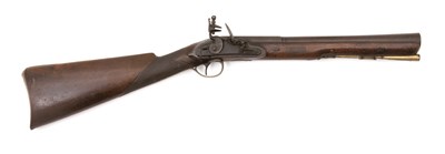 Lot 300 - A FLINTLOCK BLUNDERBUSS BY BLANCH