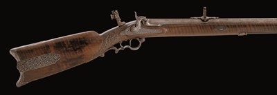 Lot 307 - A .550 CALIBRE CONTINENTAL PERCUSSION TARGET RIFLE FOR BELTED BALL SIGNED EUGÃˆNE DUPRÃ‰
