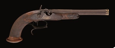 Lot 316 - A 32 BORE FRENCH PERCUSSION TARGET PISTOL BY LE PAGE