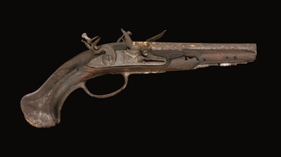 Lot 318 - A 32 BORE FRENCH FLINTLOCK TRAVELLING PISTOL BY ALEGRE A PARIS CIRCA 1750