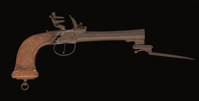Lot 320 - A RARE FRENCH FLINTLOCK BLUNDERBUSS PISTOL BY DUMAREST A PARIS