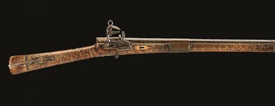 Lot 48 - **A 20 BORE CAUCASIAN MIQUELET-LOCK RIFLE