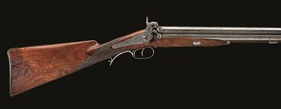 Lot 49 - **A RARE  40 BORE INDIAN FOUR-SHOT PERCUSSION CARBINE IN THE ENGLISH TASTE