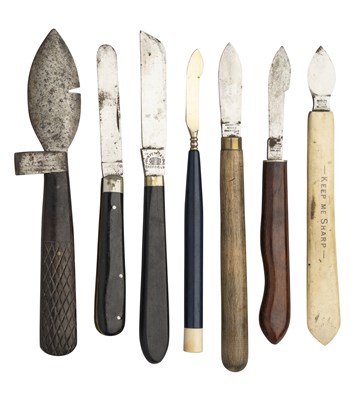 Lot 729 - A DESK ERASER KNIFE, JOHN PETTY & SONS, SHEFFIELD, EARLY 20TH CENTURY