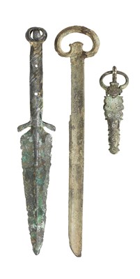 Lot 35 - **A CHINESE BRONZE DAGGER