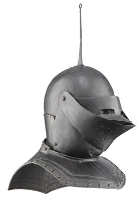 Lot 307 - **AN ENGLISH FUNERARY CLOSE HELMET