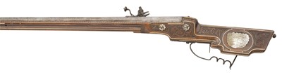 Lot 480 - **A 14 BORE GERMAN WHEEL-LOCK SPORTING RIFLE