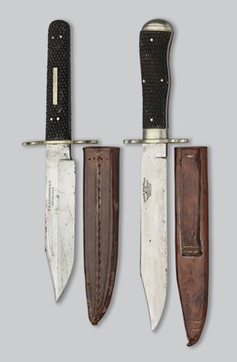 Lot 679 - A BOWIE KNIFE, GEORGE BUTLER & CO, TRINITY WORKS, SHEFFIELD AND ANOTHER R. S. RICHARDSON & CO. EDINBRGH, CIRCA 1880-90