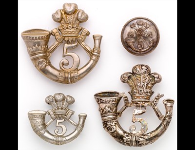 Lot 287 - Badges of the 5th Cornwall Rifle Volunteers.