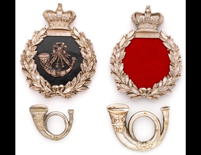 Lot 288 - Officers' Pouch-Belt Plates and Pouch-Badges of Cornwall Rifle Volunteer Corps.