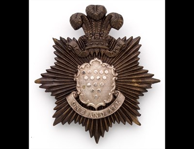 Lot 289 - A Shako-Plate of the Cornwall Rifle Volunteer Corps.