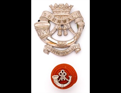Lot 296 - A Volunteer Battalion Officer's Field Cap Badge of The Duke of Cornwall's Light Infantry 1899 