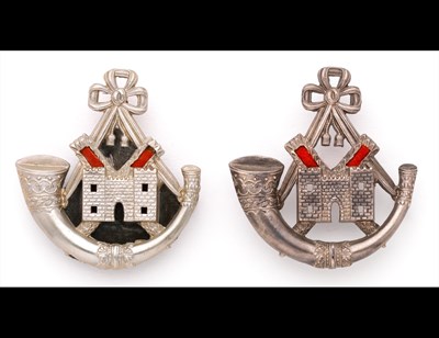 Lot 300 - The Duke of Cornwall's Light Infantry Volunteer Battalion Forage Cap Badges c.1881 - 1899.