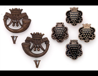 Lot 305 - The Duke of Cornwall's Light Infantry. A Volunteer Battalion Officer's Collar Badges and other