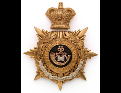 Lot 309 - A Victorian Officer's Helmet Plate of the Duke of Cornwall's  Light Infantry.