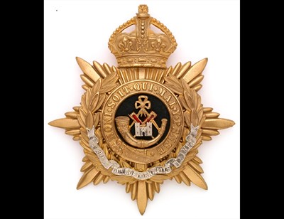 Lot 310 - An Officer's Helmet Plate of the Duke of Cornwall's Light Infantry.