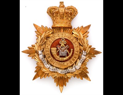 Lot 317 - An officer's Victorian Helmet-plate of the DCLI.