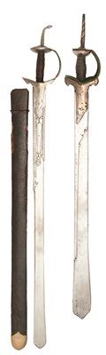 Lot 23 - TWO INDIAN BROADSWORDS