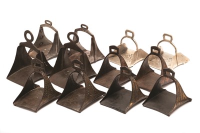Lot 80 - SIX PAIRS OF MOROCCAN STIRRUPS