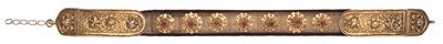 Lot 100 - A HUNGARIAN SILVER-GILT MOUNTED BELT