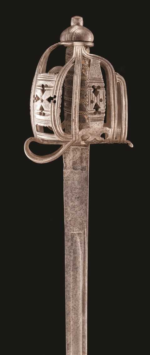 Lot 141 - A SCOTTISH BASKET-HILTED SWORD BY HARVEY
