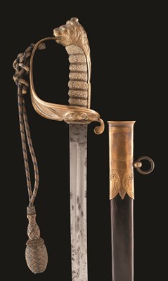 Lot 148 - A VICTORIAN 1827 PATTERN NAVAL OFFICER'S SWORD BY LINNEY