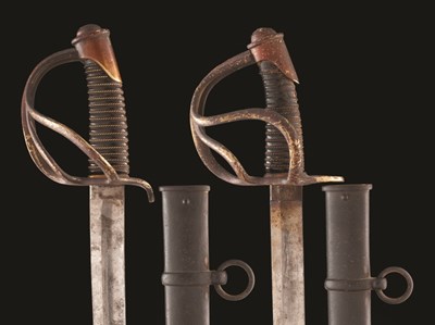 Lot 154 - TWO CONTINENTAL CAVALRY SWORDS