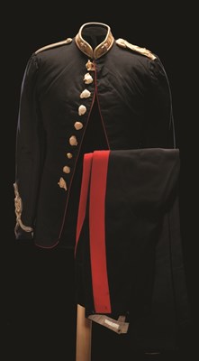 Lot 182 - AN OFFICER'S FULL DRESS TUNIC AND UNDRESS OVERALLS