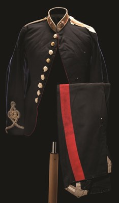 Lot 183 - AN OFFICER'S FULL DRESS TUNIC AND UNDRESS OVERALLS
