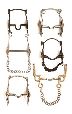 Lot 203 - SIX REGIMENTAL HORSE BITS