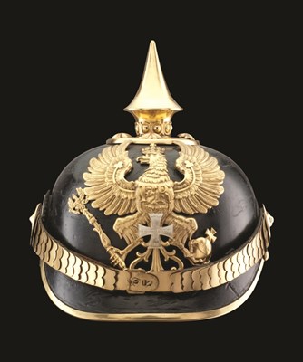 Lot 207 - A PRUSSIAN MODEL 1867 INFANTRY OFFICER'S PICKELHAUBE