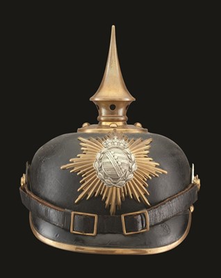 Lot 208 - A SAXON PICKELHAUBE FOR A LINE INFANTRY VOLUNTEER